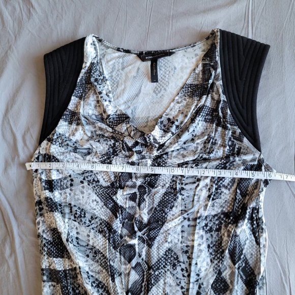 NWOT BCBGMaxAzria Python Print Drop Waist Dress (XS) - Picture 5 of 9
